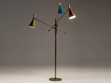 FLIPPER - Brass and aluminium floor lamp by Mantellassi 1926 - view 2